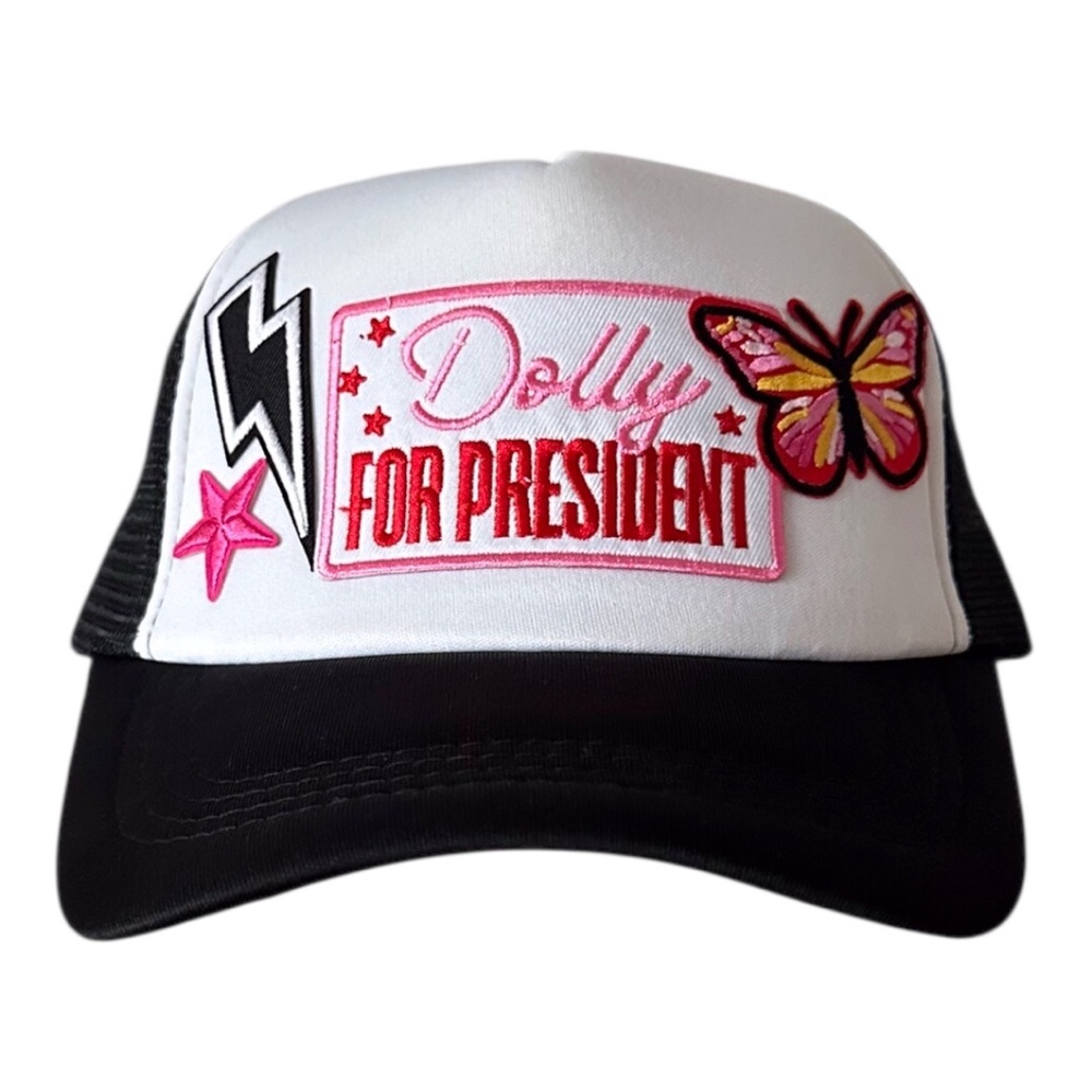 Dolly Trucker Hat with Butterfly and Star Design